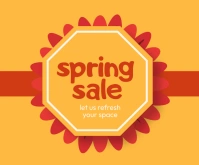 Orange Floral O Medium Rectangle template