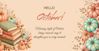 橙色 October Greeting Изображение, которым поделились на Facebook Template