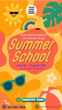 Orange Summer School Promotion Instagram Reel Template
