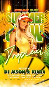 Orange Floral Summer Tropical Custom Flyer Instagram Story template