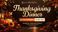 Black Thanksgiving Dinner งานแสดงผลงานแบบดิจิทัล Template