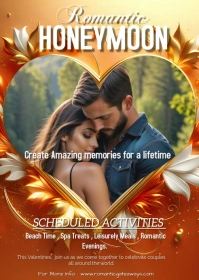 Orange Floral Valentine's Love Flyer A6 template