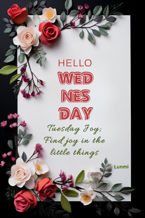 Orange Floral Wednesday Banner 4' × 6' Template | PosterMyWall
