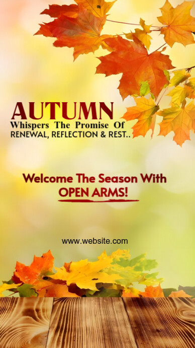 Orange Floral Welcome Autumn Instagram Story Template | PosterMyWall