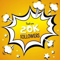 Orange  Followers Square (1:1) 方形(1:1) template