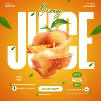 Orange Fresh Orange Juice Advertisement Square (1:1) template