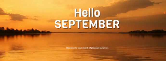 Orange Futuristic Hello September Welcome September Facebook Cover ...