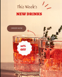 Orange Futuristic New Drinks Instagram Portrait template