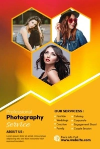 Orange Futuristic Photography Services Flyer Pinterest Graphic Pinterest-grafik template