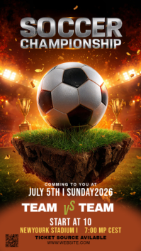 Orange Futuristic Soccer Championship Instagram Story template