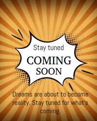 Orange Futuristic Stay Tuned Coming Soon  Instagram Portrait template
