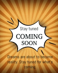 Orange Futuristic Stay Tuned Coming Soon  Instagram Portrait template