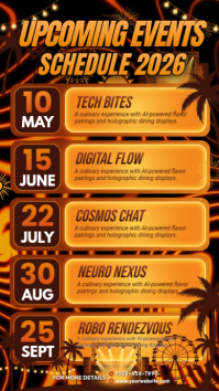 Orange Futuristic Tech Events Instagram Story template