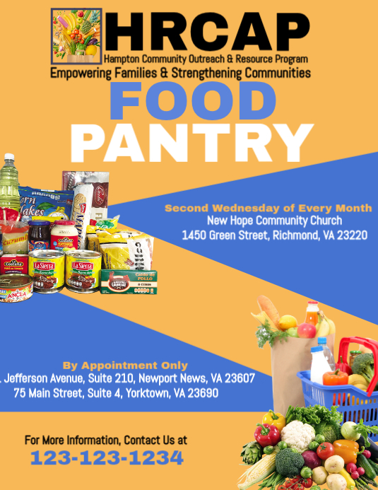 Orange Geometric Food Pantry Flyer Template | PosterMyWall