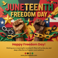 Orange Geometric Juneteenth Celebration Instagram Post template