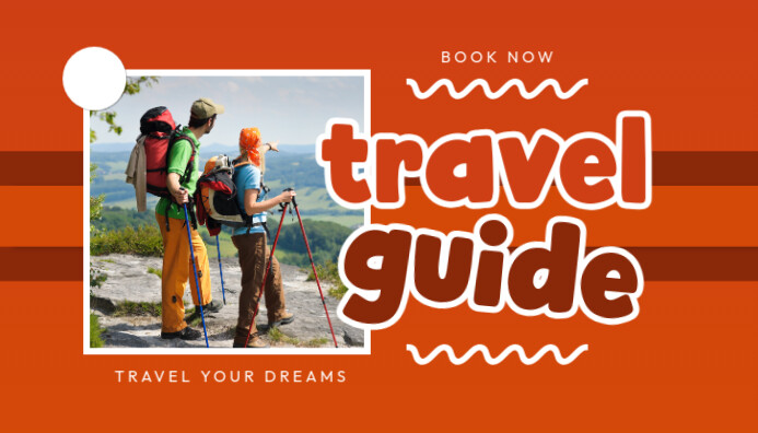 Orange Geometric Travel Guide Blog Header 博客标题 template