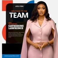 Orange Geometric Welcome To The Team Video Flyer Instagram Post template