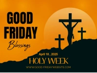 Orange  Good Friday , Holy Week Yard Sign Panneau de jardin template