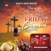 Orange Good Friday Communion Logo template