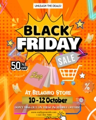 Orange Gradient Black Friday Sale Instagram Portrait template