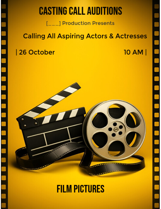 Orange Gradient Casting Call Audition Flyer Flyer (us Letter) template