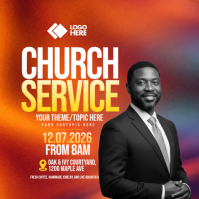Rosso Church Service Instagram Post Template