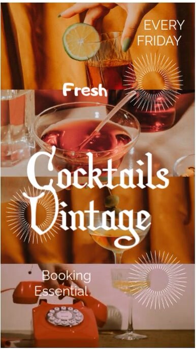 Orange Gradient Cocktail Vintage Instagram Reel template