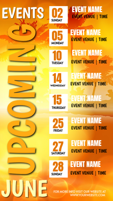 Event Schedule Facebook Story Template | PosterMyWall