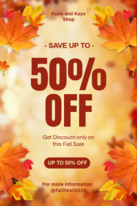 Jingga Fall Sale โปสเตอร์ Template