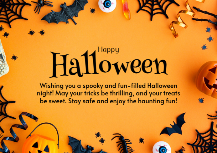 Orange Gradient Halloween Greeting Card A4 Template | PosterMyWall