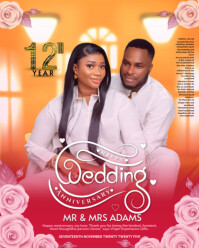 Orange Gradient Romantic Celebration Flyer Instagram Portrait template