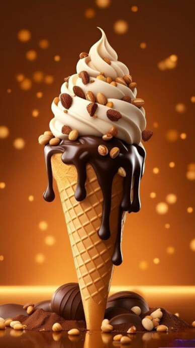 Orange Gradient Stunning Presentation Of Chocolate Cone Ice Cream Instagram Story Indaba yaku-Instagram template