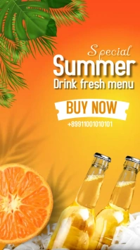 Orange Gradient Summer Drinks Instagram Story Indaba yaku-Instagram template