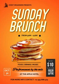 Orange Gradient Sunday Brunch A3 template