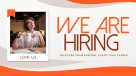 Orange Gradient We Are Hiring Twitter Post template