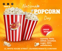 Orange Gradient Yellow Background National Popcorn Day Celebration Post Medium Rectangle Rectángulo Mediano template