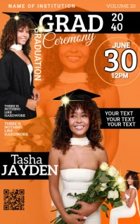 Orange  Graduation Magazine Cover Kindle/book Covers template
