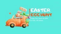 Orange Green Cute Animation Easter Egg Hunt Цифровой дисплей (16 : 9) template