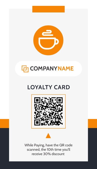 Loyalty Qr Code Sign Examples orange grey and black loyalty card qr code Template | PosterMyWall