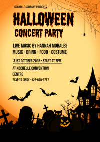 Orange Halloween Party A4 Template