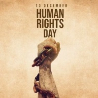 Orange Grunge Human Rights Day Square (1:1) template