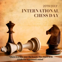 Orange Grunge International Chess Day  Instag Pos Instagram template