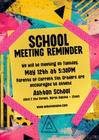 Orange Grunge Meeting Reminder A5 template