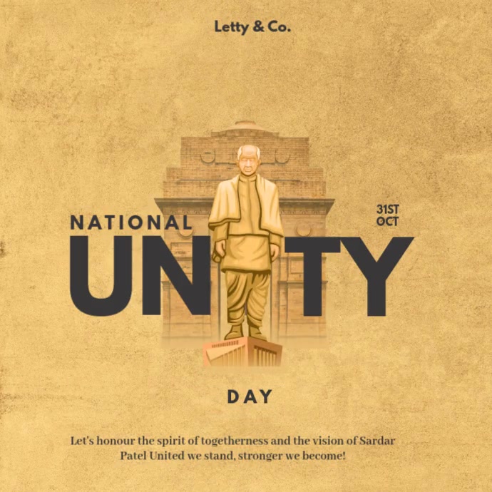 Orange Grunge National Unity Day  Square (1:1) template