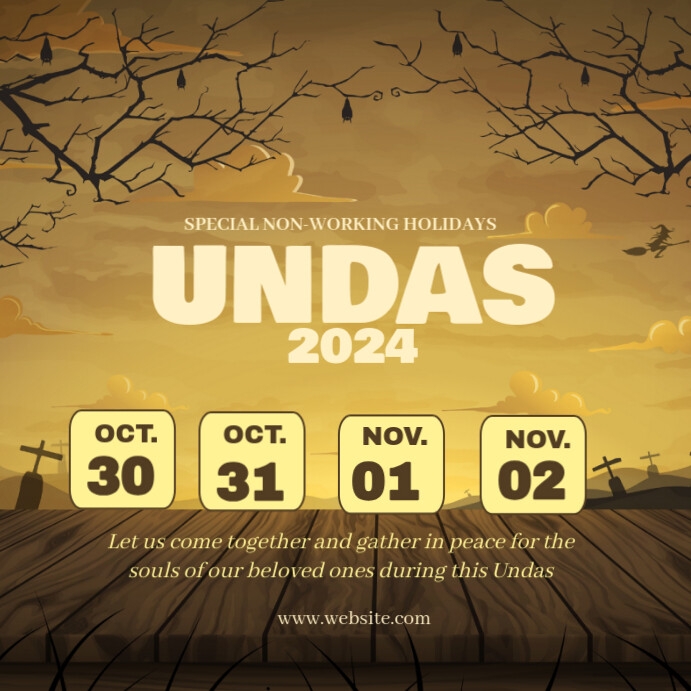 Orange Grunge Undas 2024 Instagram Post Template | PosterMyWall