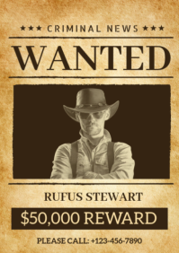 Orange Grunge Wanted A2 template