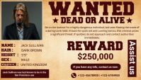 Orange Grunge Wanted Business Card template