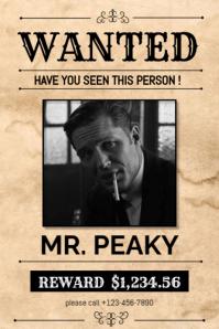 Orange Grunge Wanted  Poster template