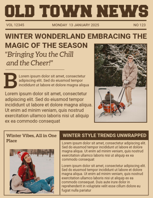 Copy of Orange Grunge Winter Newspaper Flyer (us Letter) | PosterMyWall