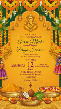 Orange Haldi Ceremony Invitation Instagram Story template